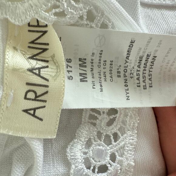 Arianne Tank Top White Lace Trim Embroidered Cami Romantic Y2K Corset Women's M - Picture 6 of 8